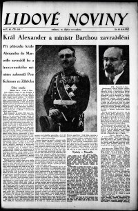 Lidov noviny z 10.10.1934, edice 1, strana 1