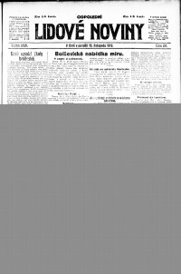 Lidov noviny z 10.11.1919, edice 2, strana 1