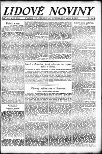Lidov noviny z 10.11.1920, edice 1, strana 1