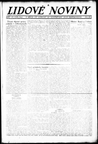 Lidov noviny z 10.11.1920, edice 2, strana 1