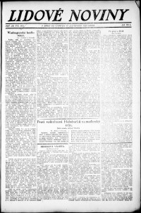 Lidov noviny z 10.11.1921, edice 1, strana 1
