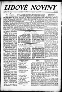 Lidov noviny z 10.11.1922, edice 1, strana 1