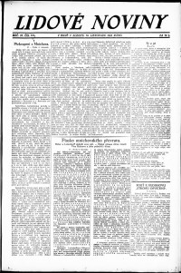 Lidov noviny z 10.11.1923, edice 1, strana 1