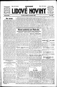 Lidov noviny z 10.12.1919, edice 2, strana 1