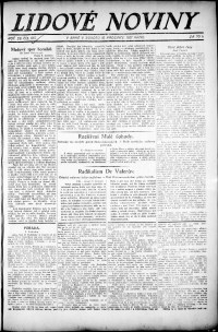 Lidov noviny z 10.12.1921, edice 1, strana 1