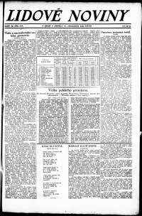 Lidov noviny z 10.12.1922, edice 1, strana 1