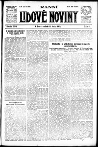 Lidov noviny z 11.1.1919, edice 1, strana 1