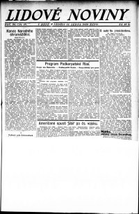 Lidov noviny z 11.1.1920, edice 1, strana 1