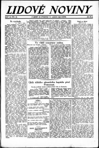 Lidov noviny z 11.1.1923, edice 1, strana 1