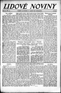 Lidov noviny z 11.1.1923, edice 2, strana 1
