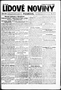 Lidov noviny z 11.2.1918, edice 1, strana 1