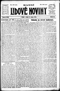 Lidov noviny z 11.2.1919, edice 1, strana 1