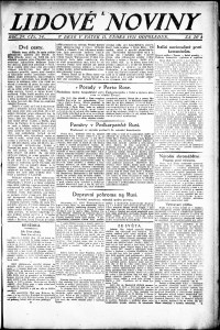 Lidov noviny z 11.2.1921, edice 2, strana 1