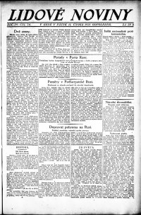 Lidov noviny z 11.2.1921, edice 3, strana 1