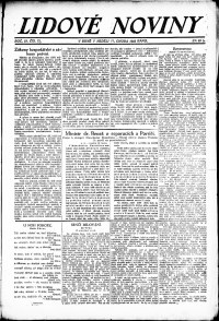 Lidov noviny z 11.2.1923, edice 1, strana 1