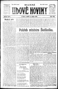 Lidov noviny z 11.5.1919, edice 1, strana 1
