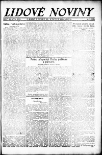 Lidov noviny z 11.5.1920, edice 1, strana 1