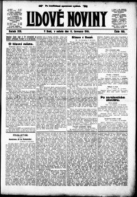 Lidov noviny z 11.7.1914, edice 1, strana 1
