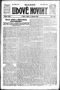 Lidov noviny z 11.7.1919, edice 1, strana 1