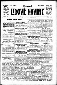 Lidov noviny z 11.8.1917, edice 1, strana 1