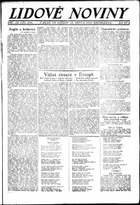 Lidov noviny z 11.8.1920, edice 1, strana 1