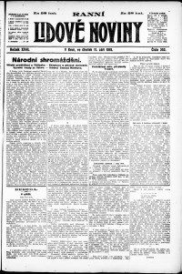 Lidov noviny z 11.9.1919, edice 1, strana 1