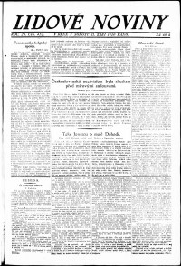 Lidov noviny z 11.9.1920, edice 1, strana 1