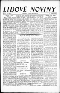 Lidov noviny z 11.9.1927, edice 1, strana 1