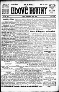 Lidov noviny z 11.10.1918, edice 1, strana 1