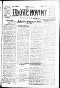 Lidov noviny z 11.11.1917, edice 1, strana 1