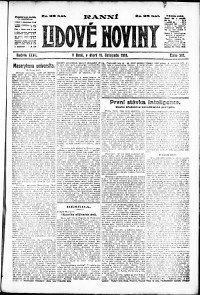 Lidov noviny z 11.11.1919, edice 1, strana 1