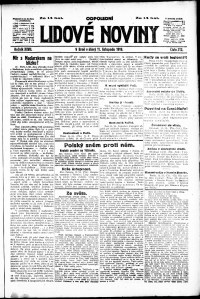 Lidov noviny z 11.11.1919, edice 2, strana 1