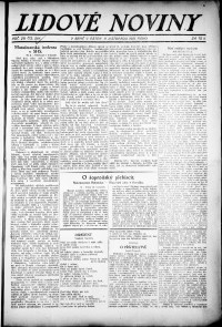 Lidov noviny z 11.11.1921, edice 1, strana 1