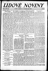 Lidov noviny z 11.11.1922, edice 1, strana 1