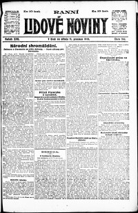 Lidov noviny z 11.12.1918, edice 1, strana 1