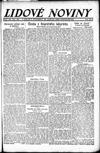 Lidov noviny z 12.1.1920, edice 2, strana 1