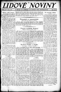 Lidov noviny z 12.1.1921, edice 2, strana 1