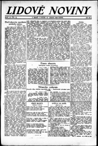 Lidov noviny z 12.1.1923, edice 1, strana 1