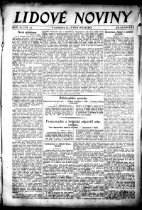 Lidov noviny z 12.1.1924, edice 1, strana 1
