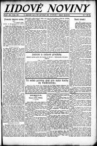 Lidov noviny z 12.2.1920, edice 1, strana 1