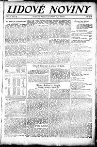Lidov noviny z 12.2.1922, edice 1, strana 1