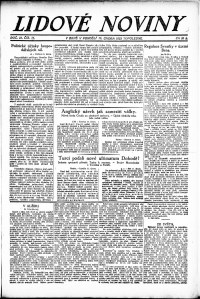 Lidov noviny z 12.2.1923, edice 1, strana 1