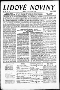Lidov noviny z 12.2.1933, edice 1, strana 1