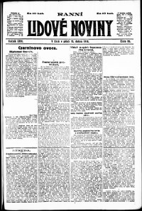 Lidov noviny z 12.4.1918, edice 1, strana 1