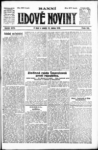 Lidov noviny z 12.4.1919, edice 1, strana 1