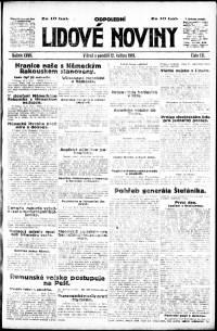 Lidov noviny z 12.5.1919, edice 2, strana 1