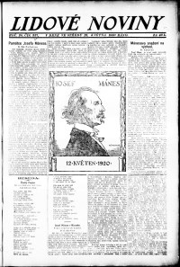 Lidov noviny z 12.5.1920, edice 1, strana 1