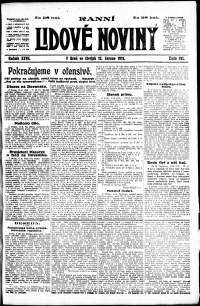 Lidov noviny z 12.6.1919, edice 1, strana 1
