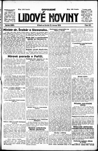 Lidov noviny z 12.6.1919, edice 2, strana 1