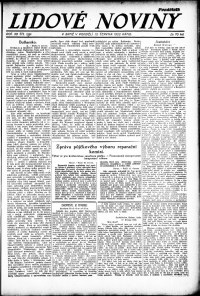 Lidov noviny z 12.6.1922, edice 1, strana 1